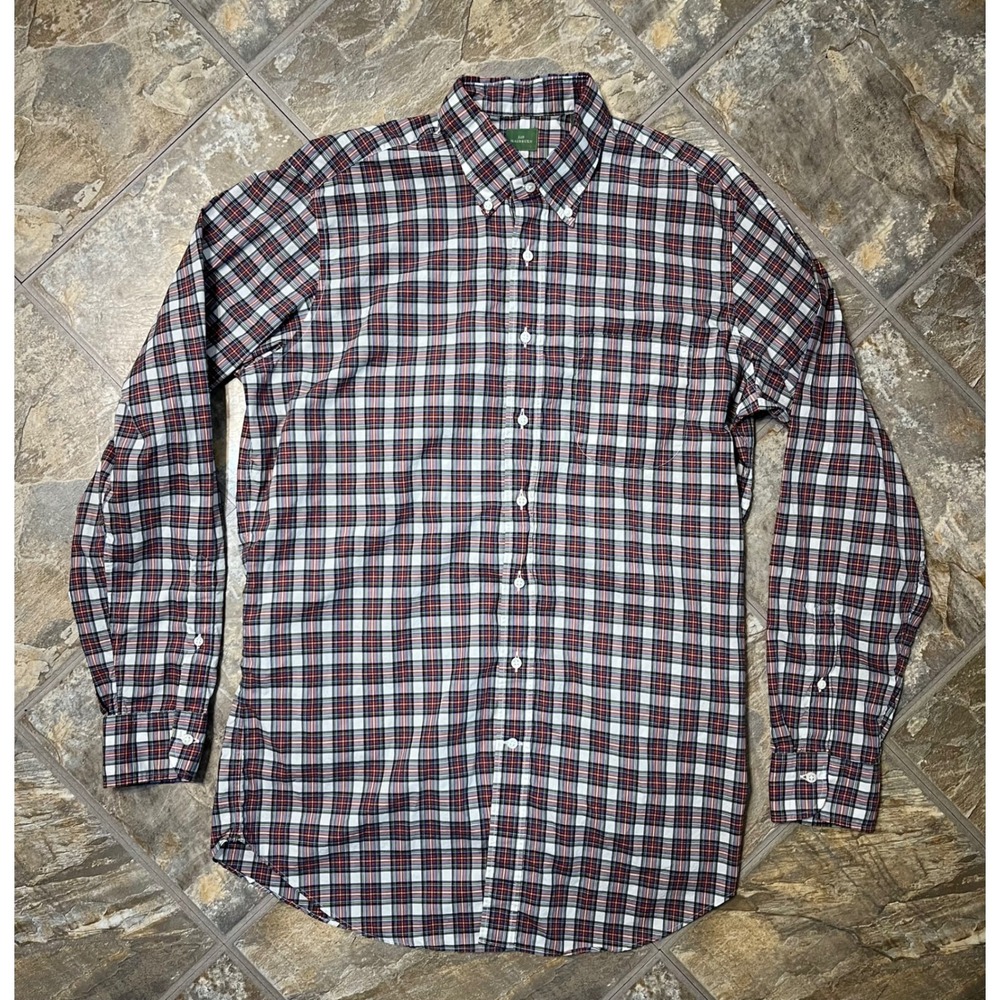 Sid Mashburn Button Down Shirt Mens M Multi Color Plaid Long Sleeve